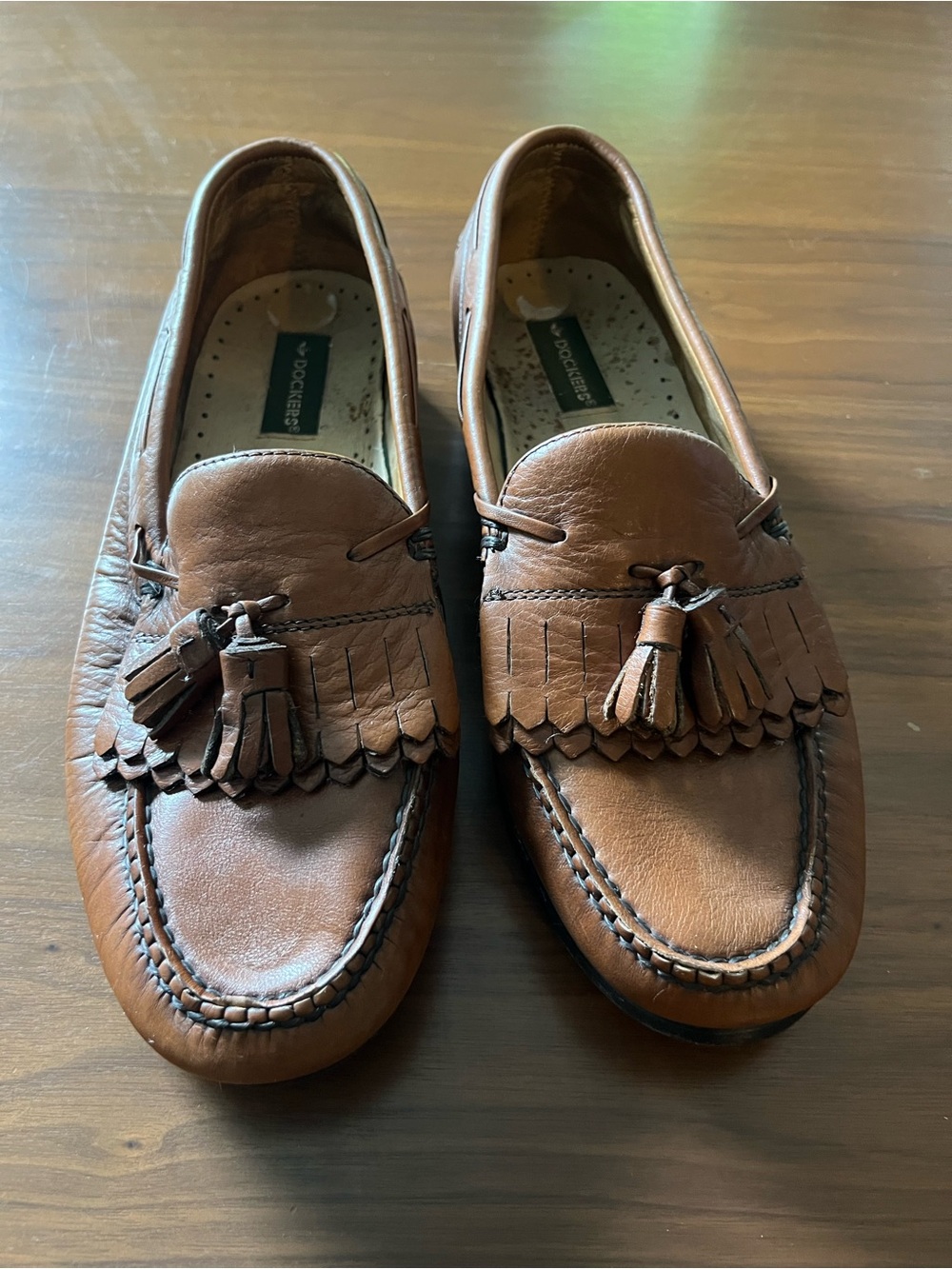 Dockers Tan Genuine  Leather Tassel Kiltie Loafers